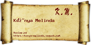 Kónya Melinda névjegykártya