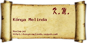 Kónya Melinda névjegykártya