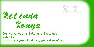 melinda konya business card